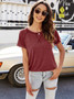 Women's Summer Patchwork Pure Color Crewneck T-Shirt