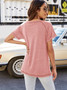 Women's Summer Patchwork Pure Color Crewneck T-Shirt