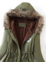 Contrast Lined Hood Parka Coat