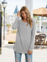 Women's  Crewneck Buttoned T-shirt