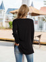 Women's  Crewneck Buttoned T-shirt