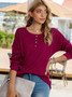 Women's  Crewneck Buttoned T-shirt