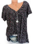 V-neck Loose Short Sleeve Printed T-Shirt