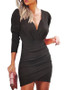 Women V-neck Long Sleeve Dress