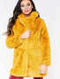 Artificial Wool Turn Down Collar Coat