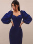 Women Puff Sleeve Slim Dress