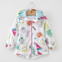 Girls' Multicolor Autumn/Spring Windbreaker Hooded Jacket