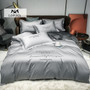 Lofuka Gray 100% Pure Cotton Bedding Set Premium Long-staple Cotton Queen King Quilt Cover Set Bed Sheet Pillowcase For Bed