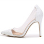 Transparent high heels  Sexy shallow  shoes genuies  leather wedding shoes  high heel women's shoes