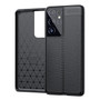 Shockproof Case Leather Texture Soft Silicone Phone Back Cover for Samsung S21 Series