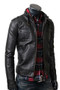 Black Strap Pocket Slim Fit Leather Jacket