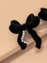 Faux Pearl Decor Bow Design Stud Earrings