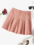 Faux Suede Pleated Mini Skirt