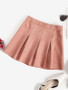 Faux Suede Pleated Mini Skirt