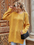 Drop Shoulder High Low Slit Tunic Sweater