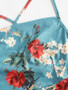 Crisscross Ruched Flower Cami Bodycon Dress