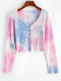 Tie Dye Ribbed Crop Cardigan