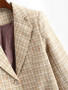 One Buttoned Pockets Plaid Tweed Blazer