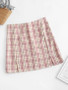 Plaid Slit Front Mini Skirt