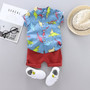 Toddler Boy's Summer Dinosaur Shirt and Shorts Set