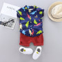 Toddler Boy's Summer Dinosaur Shirt and Shorts Set