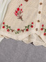 Lantern Sleeve Embroidered Flower Blouse