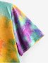 Tie Dye V Neck Casual T-shirt