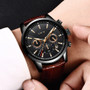 LIGE Mens Watches Gift Top Luxury Brand Waterproof Sport Watch Chronograph Quartz Military Genuine Leather Relogio Masculino