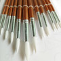 12Pcs/lot Round Shape Nylon Hair Wooden Handle Paint Brush Set