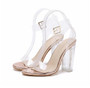 Crystal Open Toed High Heels Transparent Shoes Pumps