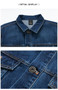 Dark Blue Casual Teens Denim Jacket Turn-down Collar