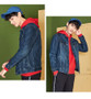 Dark Blue Casual Teens Denim Jacket Turn-down Collar