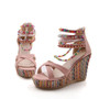 Woman Sandals Shoes Bohemian Sandals Comfortable Sweet Wedge Heels Shoes for Girls
