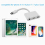Audio Charger Adapter Lightning to 3.5mm Double Headphone Jack Adapter Couples Splitter