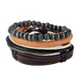 Leather Bracelet Men Multilayer Bead Bracelet Punk Wrap Bracelets