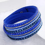 Leather Bracelet Rhinestone Crystal Bracelet Wrap Multilayer Bracelets for women