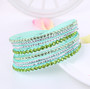 Leather Bracelet Rhinestone Crystal Bracelet Wrap Multilayer Bracelets for women