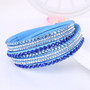 Leather Bracelet Rhinestone Crystal Bracelet Wrap Multilayer Bracelets for women