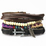 New Fashion accessory anchor Bead Leather Bracelets & bangles