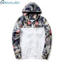 Men Hip Hop Slim Fit Flowers Pilot Bomber Jacket Coat Men's Hooded Jackets Plus Size 4XL