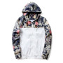 Men Hip Hop Slim Fit Flowers Pilot Bomber Jacket Coat Men's Hooded Jackets Plus Size 4XL