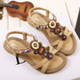 Women Rome Bohemia Flat Sandals String Beading Sweet  Women Shoes Open Toe Ankle Strap Women Summer Sandals XWF0404-5