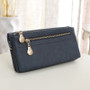 Fashion Women Wallets Dull Polish Leather Wallet Double Zipper Day Clutch Purse Wristlet Coin Purse Card Holder Billetera.