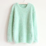 Autumn Winter Women Sweater Warm Mohair O Neck Women Pullover Long Sleeve Casual Loose Sweater Knitted Tops