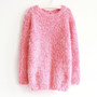 Autumn Winter Women Sweater Warm Mohair O Neck Women Pullover Long Sleeve Casual Loose Sweater Knitted Tops