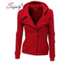 Sisjuly Solid Color Hooded Jacket Long Sleeve Women's Hoodie Zipper Coat