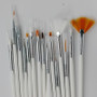 Nail Art Brushes Set,15pcs White Decorations Gel Painting Pen Nail Brush, Professional Nail Equipment Drawing Tool