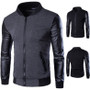 Men Hoodies Patchwork Leather Sleeve Fashion Hoodies Men Jacket Coat Brand Sweatshirt Sports Suit Pullover Tracksuits Masculino