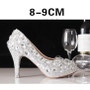 Crystal bridal shoes rhinestone handmade female silver high heels platform wedding shoes women pumps