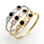 Luxury AAA Zircon Love Cuff Bracelets 316L Stainless Steel Gold Plated Crystal Brand Lover Charm Bracelets & Bangles For Women